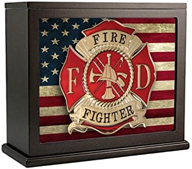 Fireman Firefighter's Maltese CrossAmerican Flag Electric Room Accent Lamp, Night Light