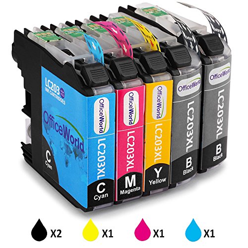 Office World 5 Pack Brother LC203XL Ink Cartridges,Compatible with Brother MFC-J480DW MFC-J880DW MFC-J460DW MFC-J4620DW MFC-J4420DW MFC-J5520DW MFC-J680DW MFC-J5720DW MFC-J4320DW MFC-J5620DW