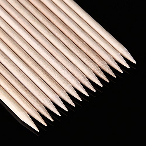 Yimart 100Pcs Nail Art Cuticle Pusher Remover Manicure Pedicure Tool Orange Wood Sticks