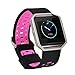Lwsengme Fitbit Blaze Replacement Band,Silicone Watch Strap Adjustbable Wrist Band for Fitbit Blaze not Include Frame (Black/Pink-02)