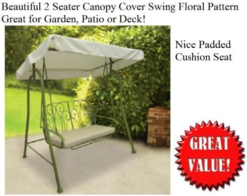 New Outdoor 2 Person Seater Swing Glider Canopy Patio Deck W/ Padded Cushion