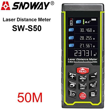 50m Laser Angle And Distance Measurer SW-S50 Digital Handheld Laser Diastimeter Range Finder Tape Measure Ruler Angle Volume Test Tools