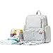 Diaper Bag Backpack for Mom or Dad with Stroller Straps, Changing Pad, Insulated Pockets, Waterproof Baby Diaper Bag, Organizer Pouches, Nappy Tote Bag for Girls or Boys | SoHo Manhattan Silver Gray