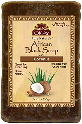 Okay Pure Naturals African Black Soap with Coconut 5.5 oz.