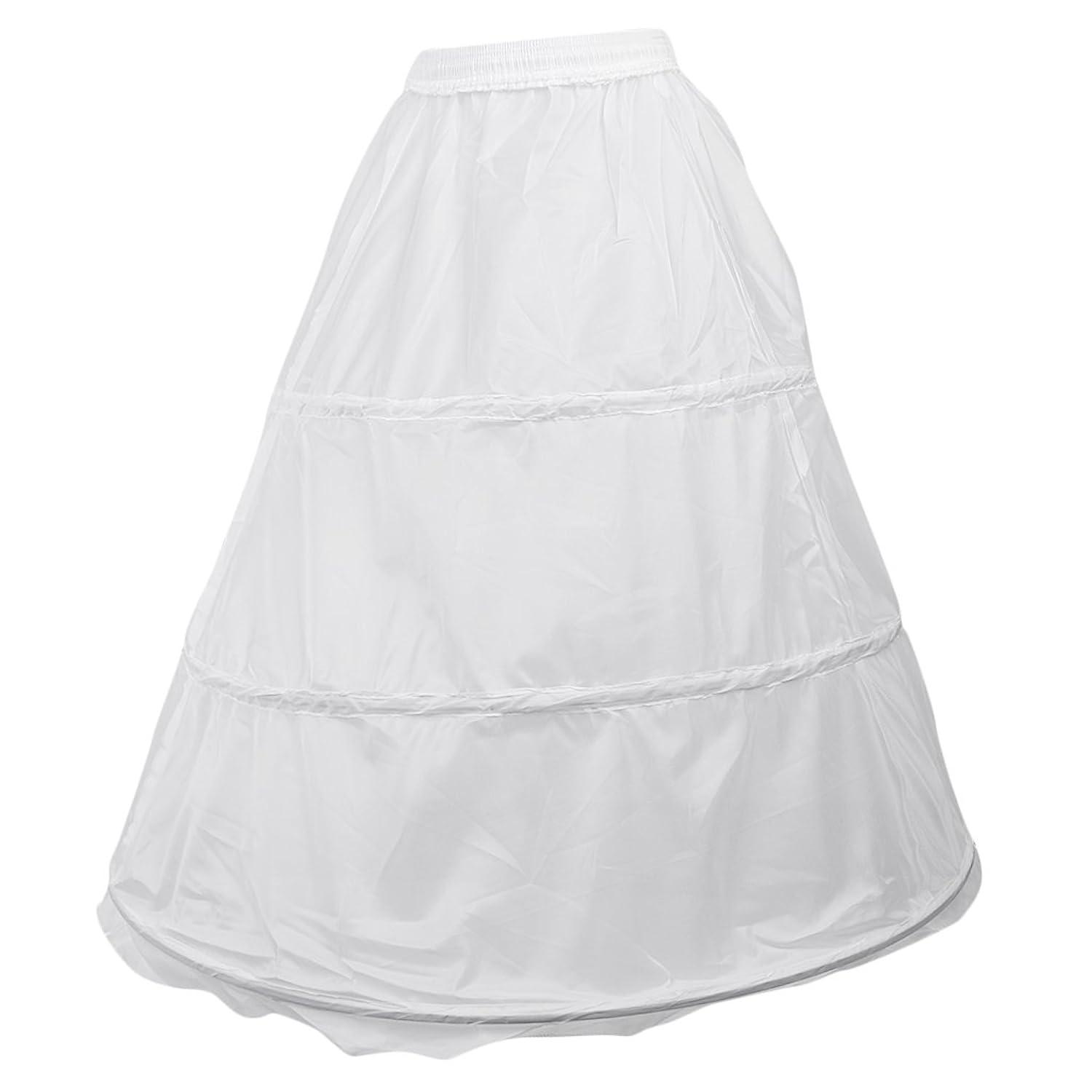 generic women's nylon 3 hoop petticoat (st-1190_white)