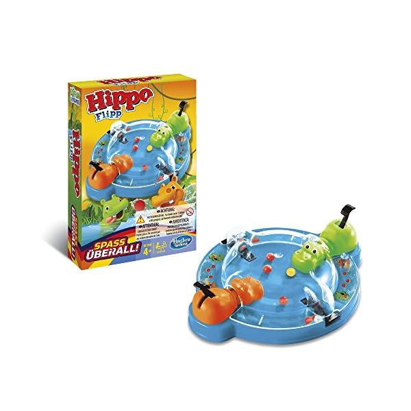 Hasbro Gaming Hippo Flipp Kompakt, klassisches Reisespiel für Kinder ab 4 Jahren