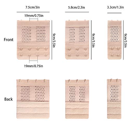 Aphlos New Version 12 Pack Flexible Bra Extender Strap 2/3/4 Hooks Adjustable Bra Strap 4 Assorted Colors - Thumbnail 6