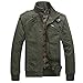 Dwar Men's Casual Washed Cotton Military Outdoor Jackets with Shoulder Straps