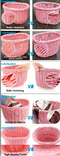 Colorbasket Kid's Front Handlebar Bike Basket - White with Blue Trim