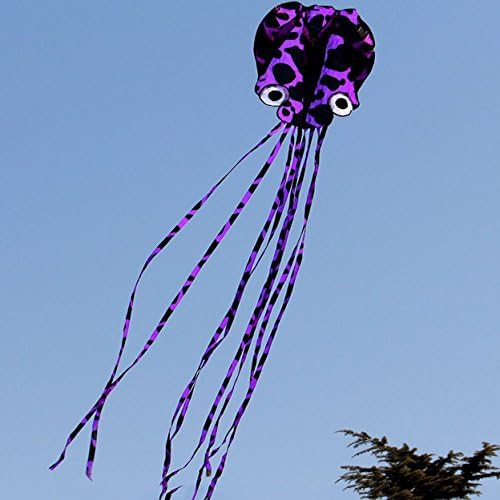 SUAYAN Kite Frameless Parafoil Soft Piebald Octopus Kite Flying In the Sky For Adults and Children Large kite 5.5m(Purple)