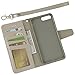 Arae Premium PU Leather Wallet Case with Kickstand and Flip Cover for iPhone 7 Plus/8 Plus 5.5 inch - Beige & Light Gray