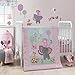 Bedtime Originals Twinkle Toes Elephant Fitted Crib Sheet, Pink/White