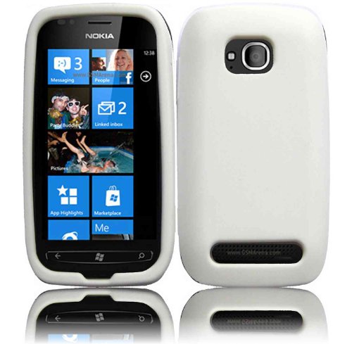White Silicone Jelly Skin Case Cover for Nokia Lumia 710