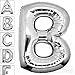 AFTERLOON® 40 Inch Giant Jumbo Helium Foil Mylar Alphabet Balloons for Graduation Anniversary Celebration Bridal Shower Wedding Birthday Party Decorations, Premium Quality, Glossy Silver Letter B