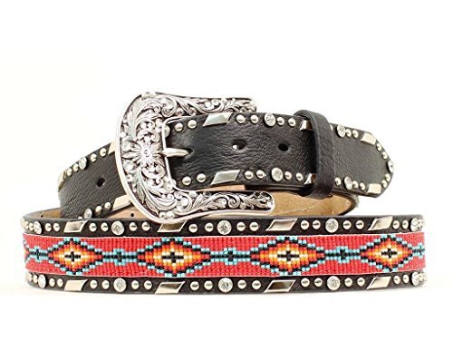 Ariat Accessories Women's Beaded Ribbon Belt L, Black