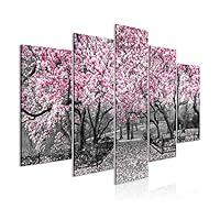 LONFENN Magnolia Flower,Modular Pictures Wall,5 Pieces Canvas Painting,Art Modern HD Inkjet,for Home Bedside-Pink,XL