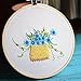 Caydo Flower Basket Embroidery Starter Kit Including Embroidery Cloth with Printed Pattern, Bamboo Embroidery Hoop, Colored Thread, Instructions for Beginner