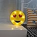 DELICORE Marquee Emoji Sign Funny LED Table Lamps Night Lights for Children Kids Bedroom Wall Decor Battery Operated & USB Charging (Heart Eyes)