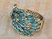 Alilang Womens Antique Golden Tone Peacock Bracelet Bangle With Turquoise Blue Gems