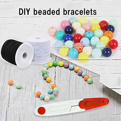 4 Pieces Elastic Cord With Big Eye Beading Needle Bracelet Beading