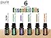 Aromatherapy top 6 Essential Oils. (Tea Tree, Peppermint, Lavender, Eucalyptus, Lemongrass, Orange)