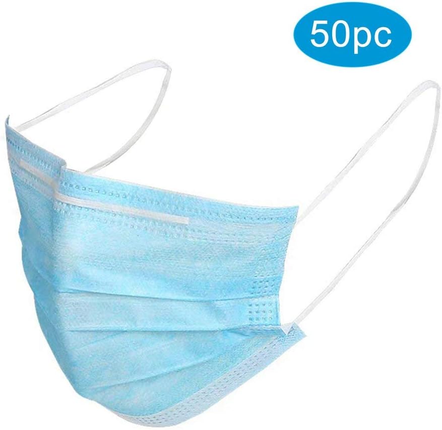 Disposable 3-layer, breathable anti-dust disposable mouth loop face, comfortable sanitary 50 Pcs, Confirm the Aimelen Store