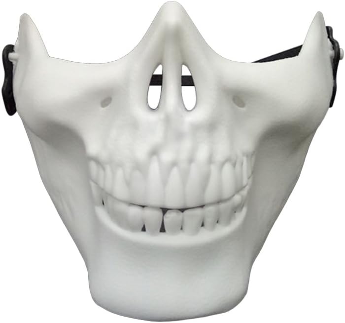 Tinksky Skull Skeleton Mask Full Face Protector Halloween Mask for Cosplay Masquerade Party (White)