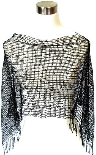 Modadorn Spring/Summer Poncho Netting with Fringe Shawl