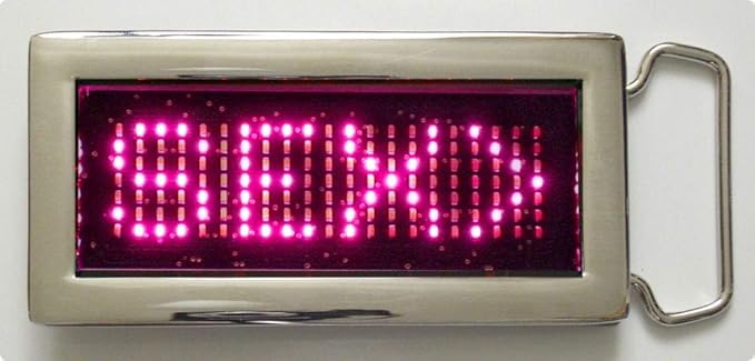 Ucult LED Gürtelschnalle Gadget mit Laufschrift Display , LED Farbe Pink
