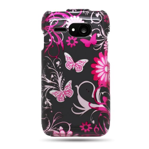 CoverONÂ® Hard Cover Case with Pink Butterfly Design for Kyocera Event With PRY- Triangle Case Removal Tool