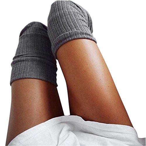 Hot Sale! Napoo Women Girls Thigh High Over the Knee Pile Heap Socks Long Cotton Warm Stockings (B)
