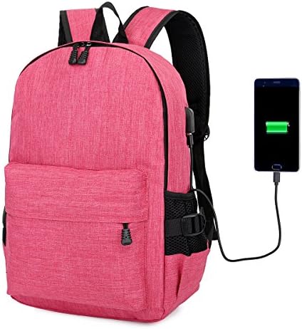 Super Light Comfortable Business Laptop Backpack Rain-resistent College School Backpack, Eco-friendly Travel Shoulder Bag w/ USB Charging Port Fits