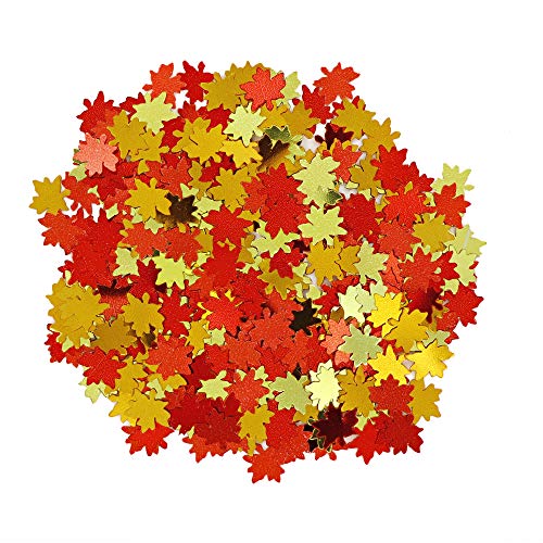 Ram-Pro Fall Leaves Shape Confetti Lilac Curtain Kid Jet Maple Leaf Tabletop Confetty for Home Wedding Party Marriage Decoration Event Party Supplies Pack of 2 - Thumbnail 2