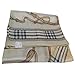 ETSYG 32'' Silk Scarf Women’s Beige Chain Pattern Large Square Satin Headscarf Headdress