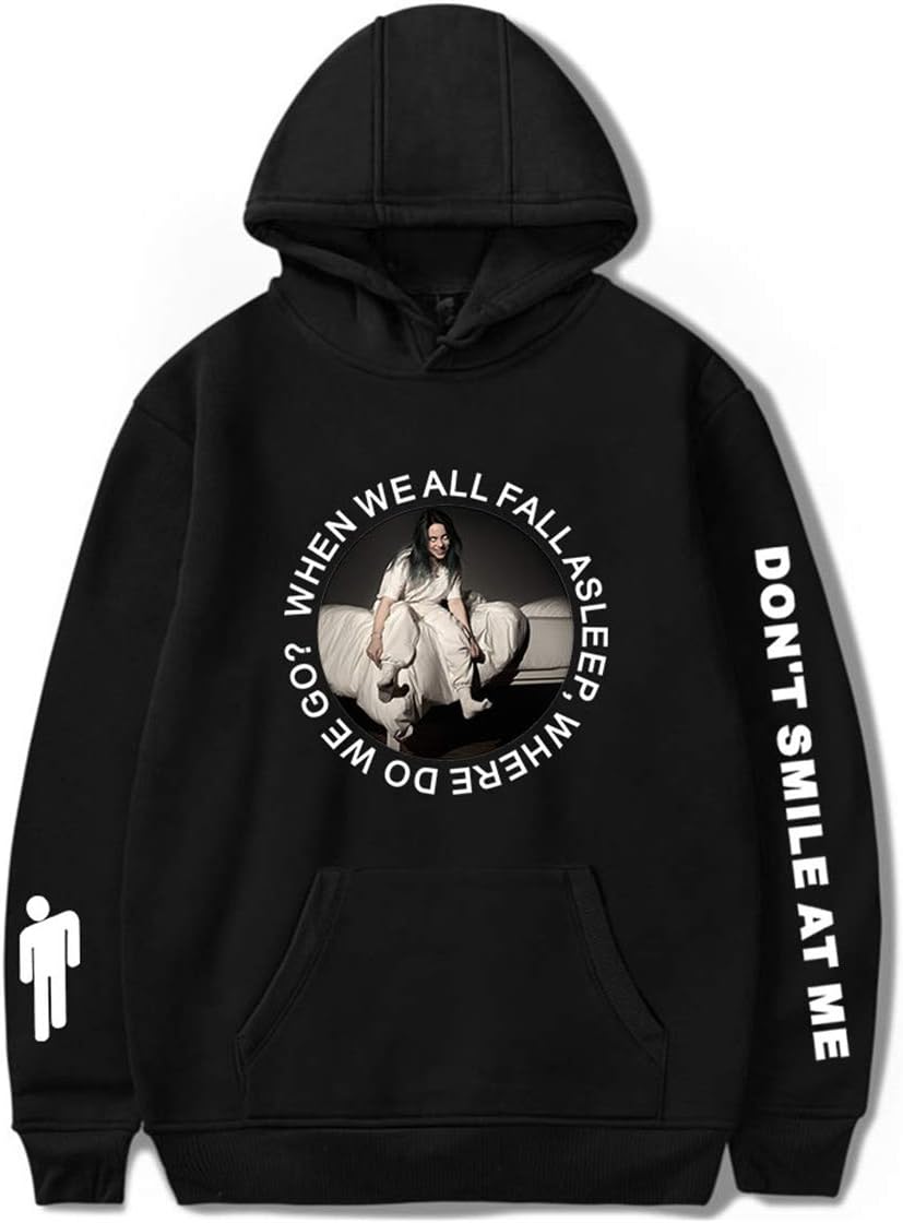 Fashion Women Novelty Billie Eilish Top Hoodie Pullover Sweatshirts for Fan Support Hoodied