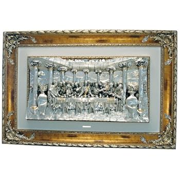 Amazon Com Last Supper Wall Decor Frame Italian Wood And Silver