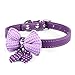 Bestpriceam Adjustable PU Leather Dog Puppy Pet Collars Knit Bowknot Necklace, 0.6 X 14.6-Inches, Purple