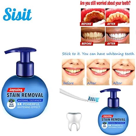 Sisit Baking Soda Toothpaste,Tooth Care,Prevent Gum Bleeding,Intensive Stain Removal Whitening Toothpaste,Natural Stain Remover Fluoride-Free Toothpaste