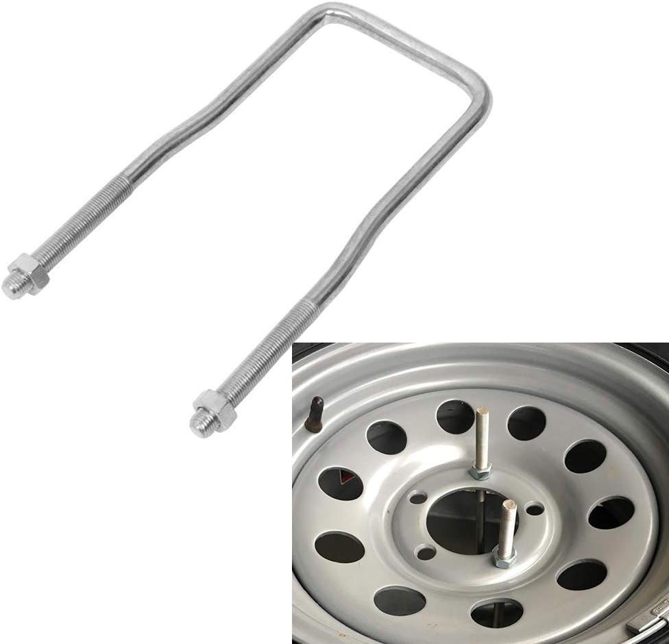 Hodenn U-Bolt Spare Tire Carrier Holder Bracket Side Mount 4 or 5 Lug Zinc Plated