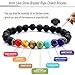 Hamoery Men Women 8mm Lava Rock 7 Chakra Aromatherapy Essential Oil Diffuser Bracelet Elastic Natural Stone Yoga Beads Bracelet Bangle-21001
