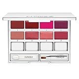 Clinique Pretty Easy Lip Palette 8 Colors Brush Spatula Mirrored Compact NIB