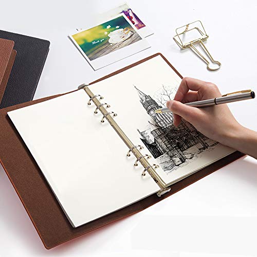 A6 Refill Paper Refillable Paper Unlined Blank Filler Paper Loose Leaf Paper 6-Holes Inserts 135 Sheets 270 Pages - Thumbnail 2