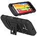 Moto G (1st Gen.) Case, EC Hybrid Kickstand Shock Absorbing Case, High Impact Dual Layer Holster Case with Locking Belt Swivel Clip for Motorola Moto G (1st Generation Only) (Black)