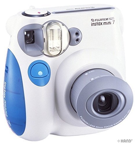 FUJIFILM FASHION SHOOT, Caméra de scène arrière Instax Mini 7s Appareil photo instantané + A BOX FREE Films 20 Feuilles !! (Appareil photo bleu aqua)