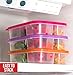 Perfect Fit Bento Lunch 3 Compartment Food Set of 10 Storage Meal prep Container Boxes– Ideal for Adults, Toddler, Kids, Girls, and Boys – Free 2-in-1 Fork/Spoon & Puzzle Sandwich Cutte, Color
