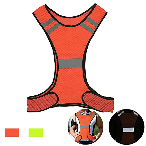 AUOON Reflective Night Running Vest with Adjustable Strap & Breathable Holes, Ultrathin Lightweight Safety Vest with 360Â° High Visibility for Running, Jogging, Cycling, Hiking, Walking, Red