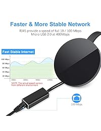 ELUTENG Fire Stick Ethernet Adapter with CAT6 Ethernet Cable Compatible for Fire TV Stick (GEN 2), All New Fire TV (2017), Chromecast Ultra 2 1 Audio,  Home Min Internet RJ45 LAN Cord