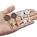 Accmor 20 Pcs Vintage Skeleton Keys Pendant Trays with 20 Pieces Glass Dome Tiles Cabochon, Pendant Bezel Blank for Crafting DIY Jewelry Making, Totally 40 Pieces