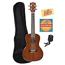 Kala KA-C Concert Ukulele Bundle – Mahogany, With Hard Case, Tuner, DVD, & Polishing Cloth