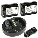 Wasabi Power Battery (2-Pack) and Dual USB Charger for Sony NP-FZ100, BC-QZ1 and Sony a7 III, a7R III, a7R IV, a9, a6600